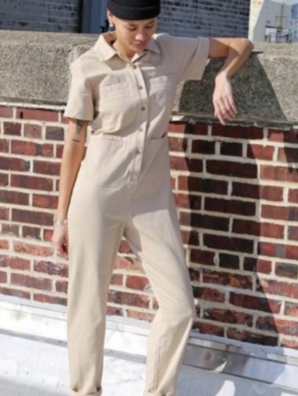 ILANA KOHN TIA COVERALL JUMPSUIT IN TOAST